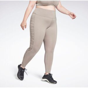 Reebok Bold Women's Plus Size High-Waist Side-Ruched Tights - Boulder Grey, 4X